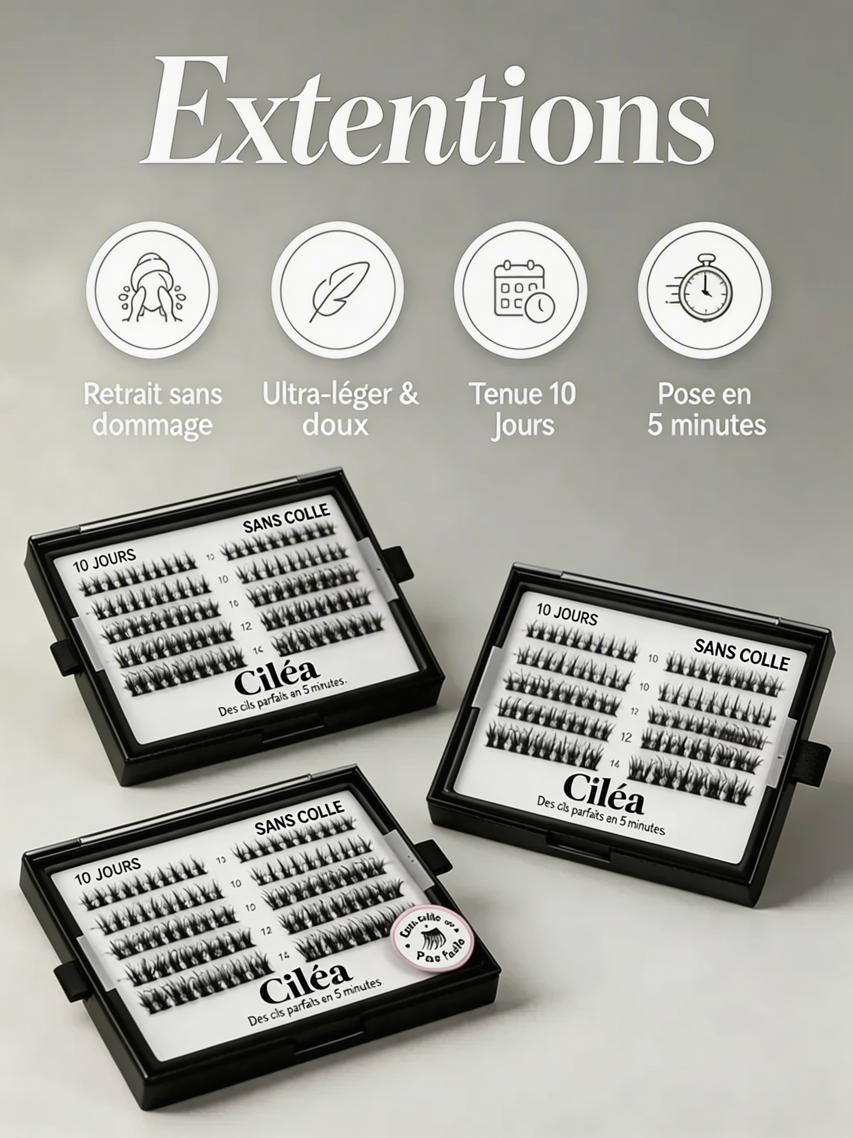 Ciléa Starter Kit— Extensions de cils sans colle | Pose en 5 min, tenue jusqu'à 10 jours